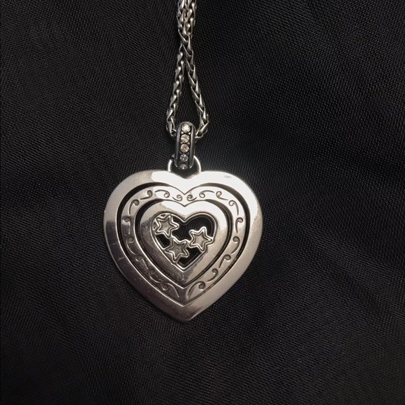 Retired Brighton STAR LIGHT Heart Pendant Necklace - Picture 6 of 8